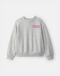 Girls Hello Kitty® French Terry Pullover Sweatshirt - Grey