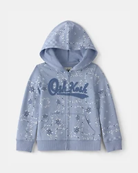 Toddler Girl Floral OshKosh Logo Zip-Up Hoodie