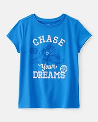Girls Track Short-Sleeve Graphic Tee - Blue