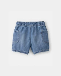 Baby Boy Denim Drawstring Shorts - Blue