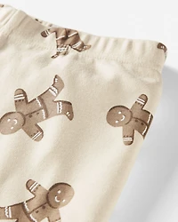 Kid Organic Cotton Pajamas Set in Gingerbread Man Print