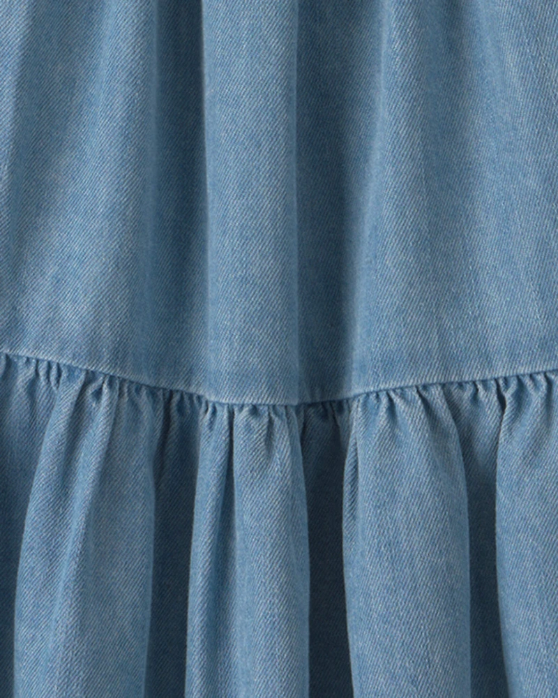 Toddler Girl Chambray Sleeveless Dress