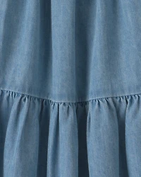 Toddler Girl Chambray Sleeveless Dress
