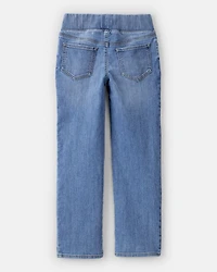 Girls Mid-Rise Denim Pull-On Jeans - Blue