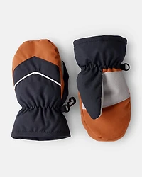 Toddler Boy Ski Mitten - Black/Tan