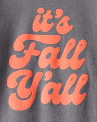 Toddler Boy Its Fall Yall Long-Sleeve Graphic Tee - Grey