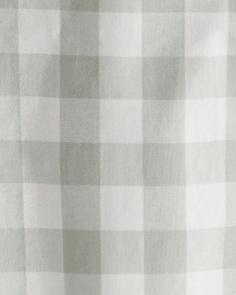 Baby Boy Plaid Long-Sleeve Button-Down Bodysuit - Green