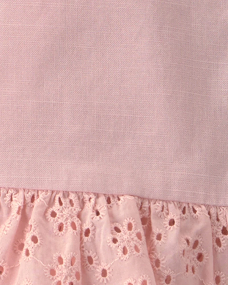 Toddler Girl 2-Piece Eyelet Top & Skort Set - Pink