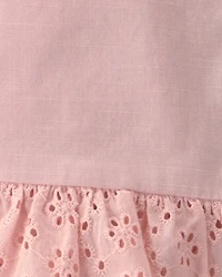 Toddler Girl 2-Piece Eyelet Top & Skort Set - Pink