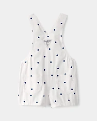 Baby Girl Polka Dot Shortall - White/Blue