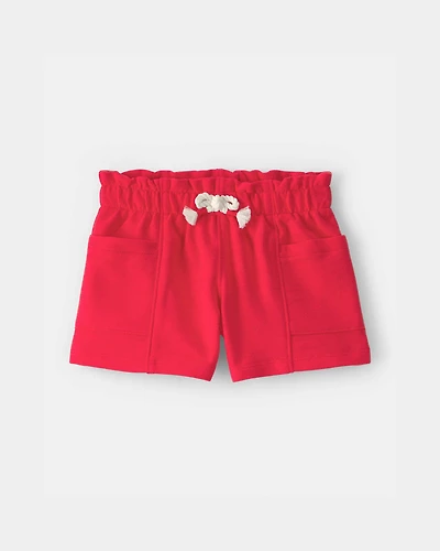 Baby Girl French Terry Shorts - Red