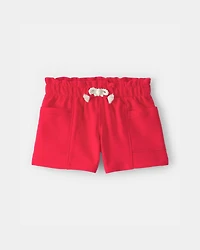 Baby Girl French Terry Shorts - Red