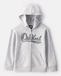 Boys 2-Piece Daydream Fleece Logo Hooded Zip-Up Jacket & Joggers Set - Grey