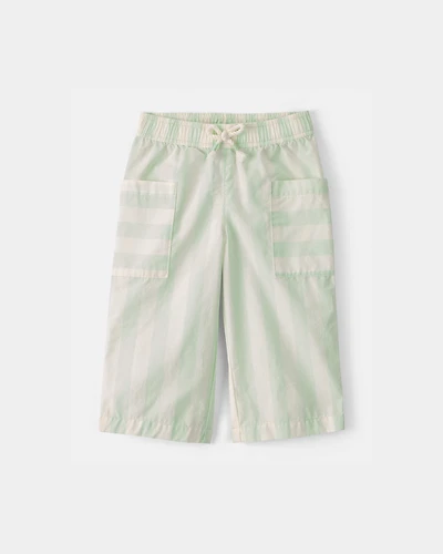 Baby Girl Striped Pants - Green/Ivory
