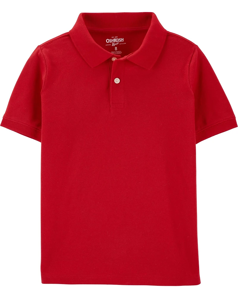Boys Piqué Polo Shirt - Ruby