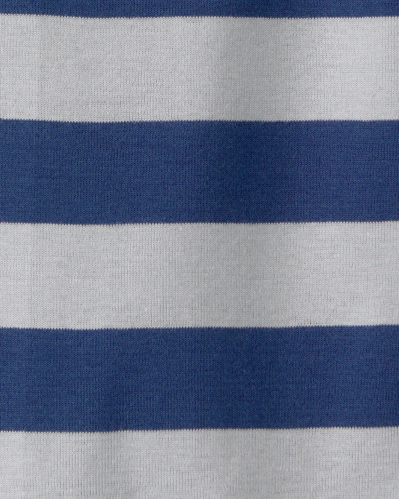 Baby Boy Stripe Short-Sleeve Romper - Blue/Grey