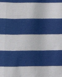 Baby Boy Stripe Short-Sleeve Romper - Blue/Grey