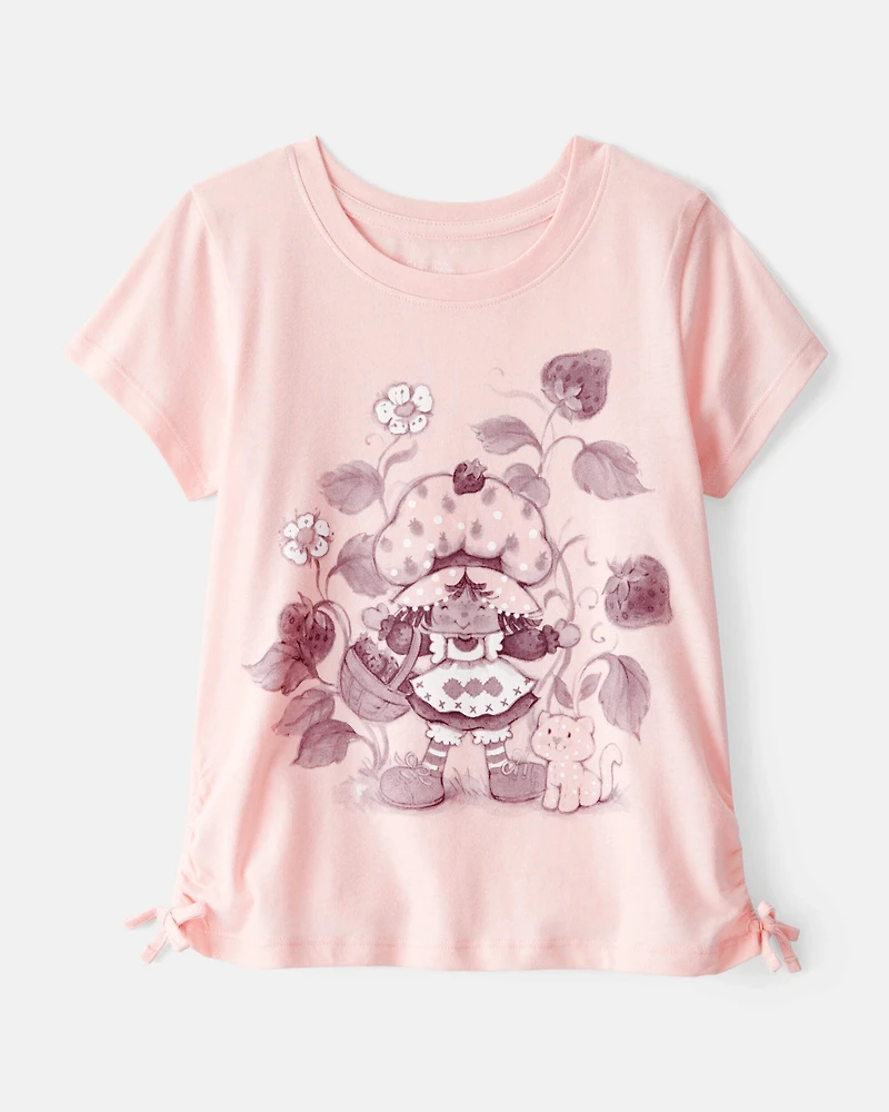 Kid Strawberry Shortcake Ruched Short-Sleeve Graphic Tee - Pink