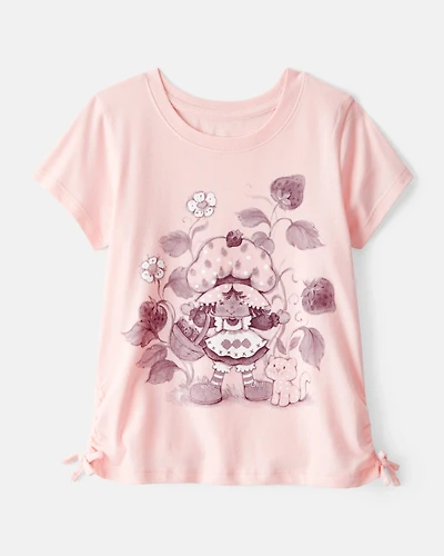 Kid Strawberry Shortcake Ruched Short-Sleeve Graphic Tee - Pink