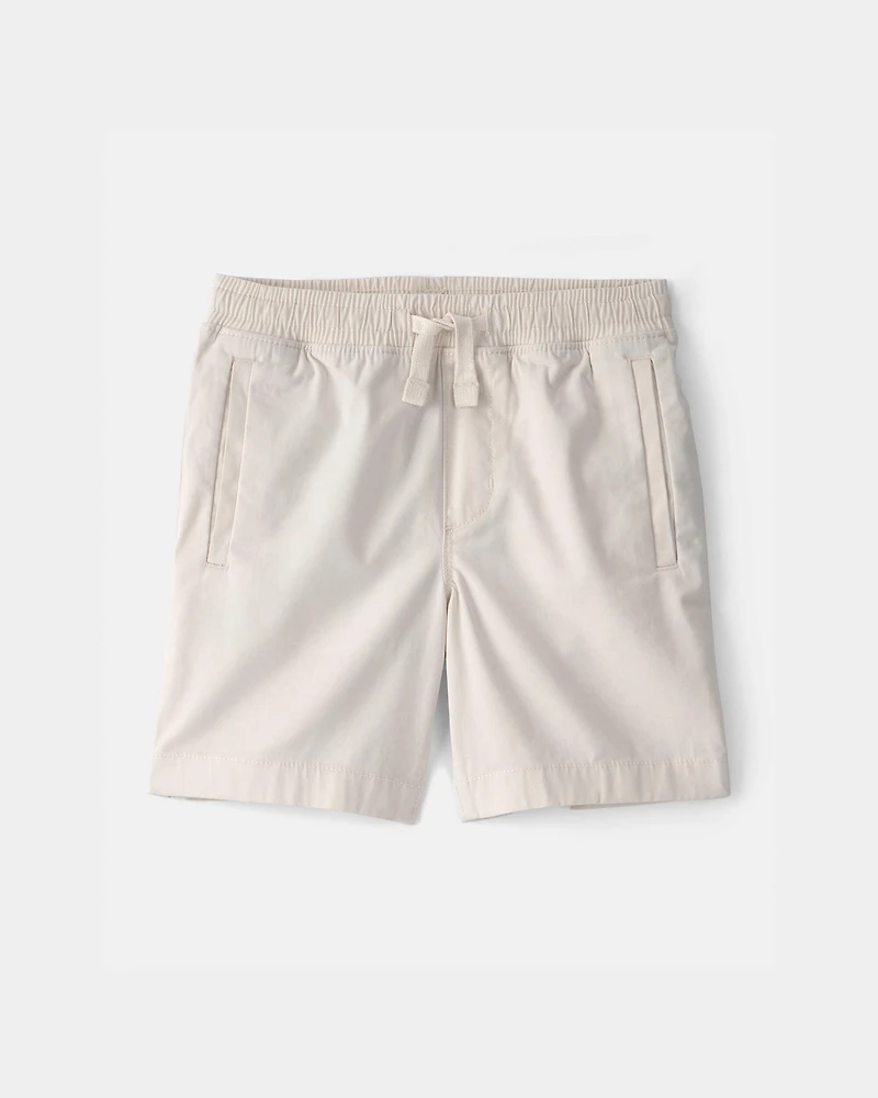 Boys 2-Piece Button-Down Shirt & Short Set - Brown/White