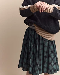 Toddler Girl Avenue Twirl™ Midi Skirt in Plaid - Green/Black