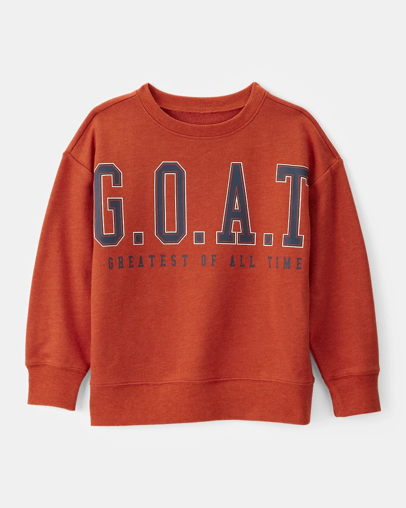 Boys GOAT French Terry Pullover Sweatshirt - Orange