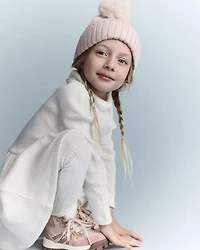 Toddler Girl Turtleneck Sweater Dress - Cream