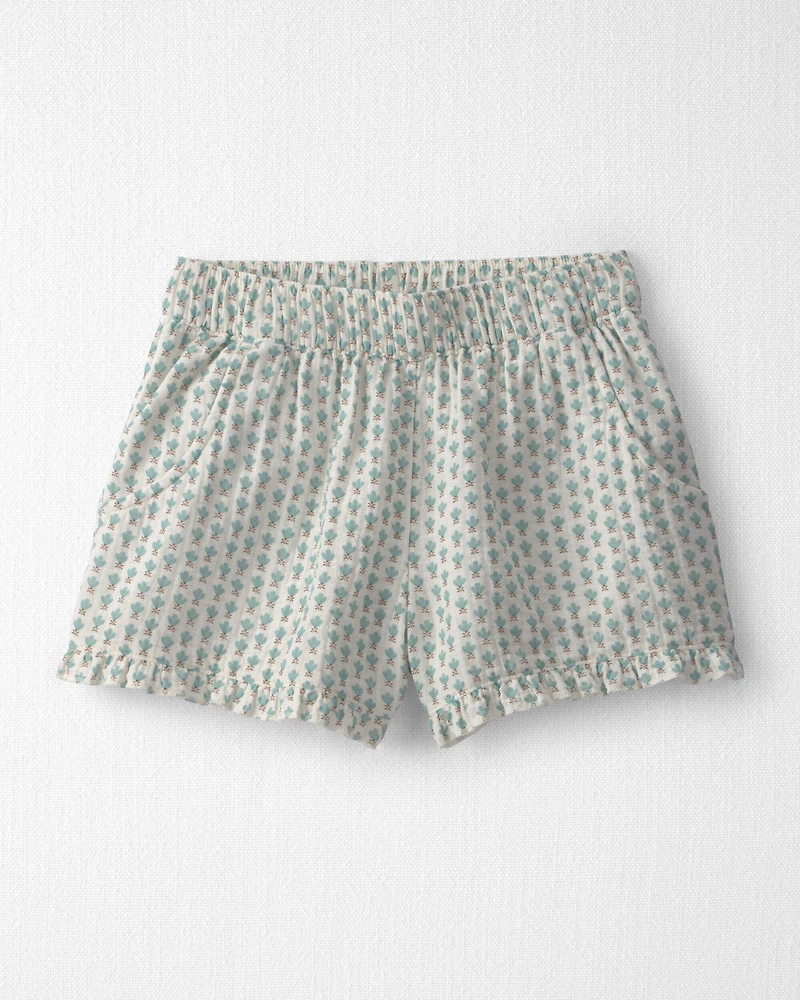 Girls 2-Piece Organic Cotton Gauze Top & Short Set in Floral