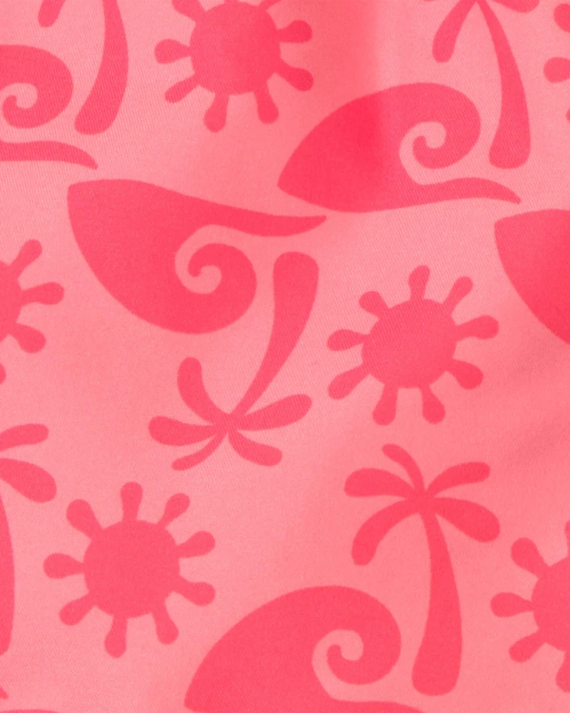 Toddler Boy 2-Piece 'Sandy Toes Club' Rashguard Swimsuit Set - Orange/Ivory