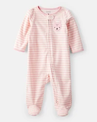 Baby Girl Deer Loose Fit Long-Sleeve Sleep & Play Pajamas - Pink
