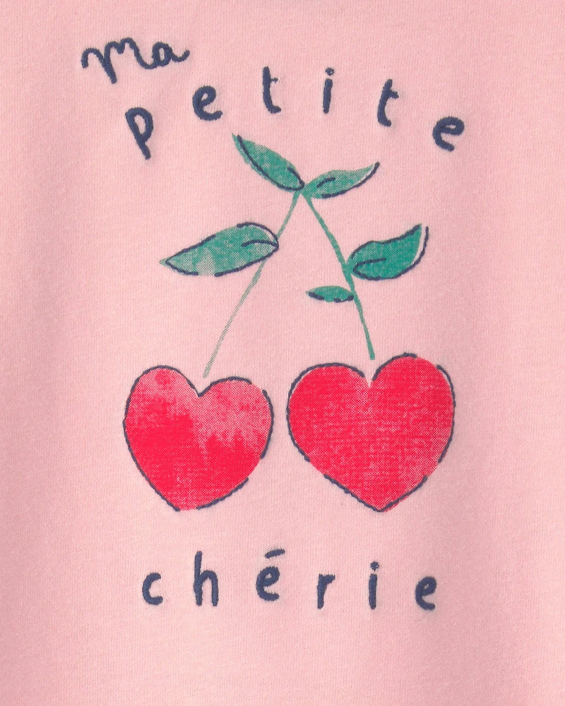 Toddler Girl Cherry Top - Pink