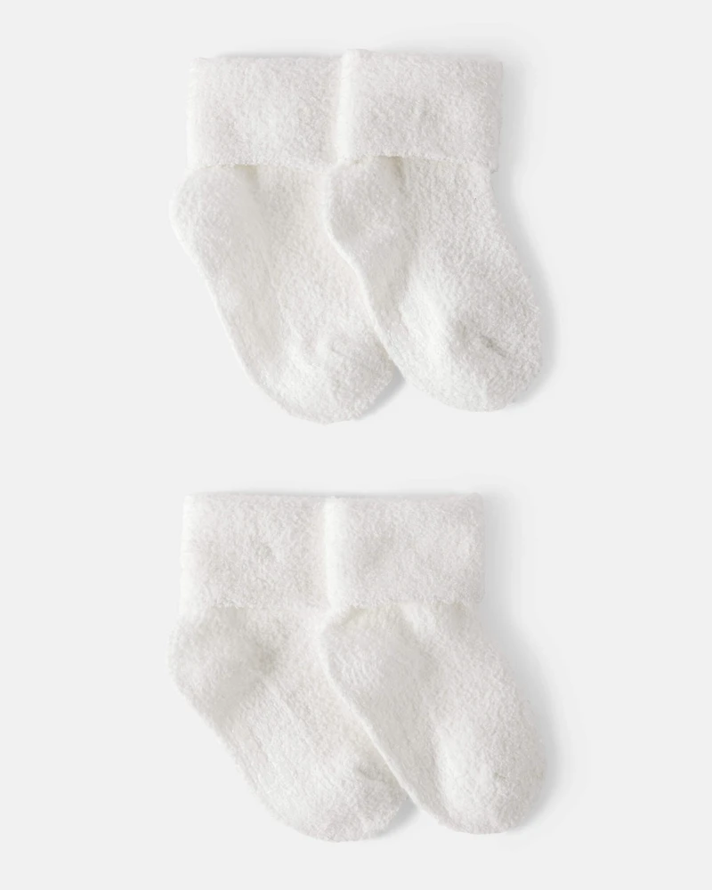 Baby 4-Pack Foldover Chenille Booties