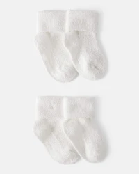 Baby 4-Pack Foldover Chenille  Booties