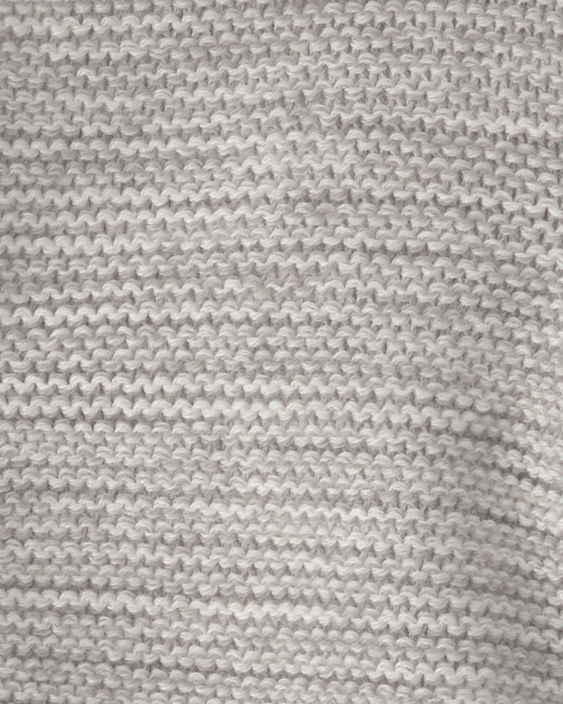 Baby Bear Sweater Knit Hooded Jacket - Grey