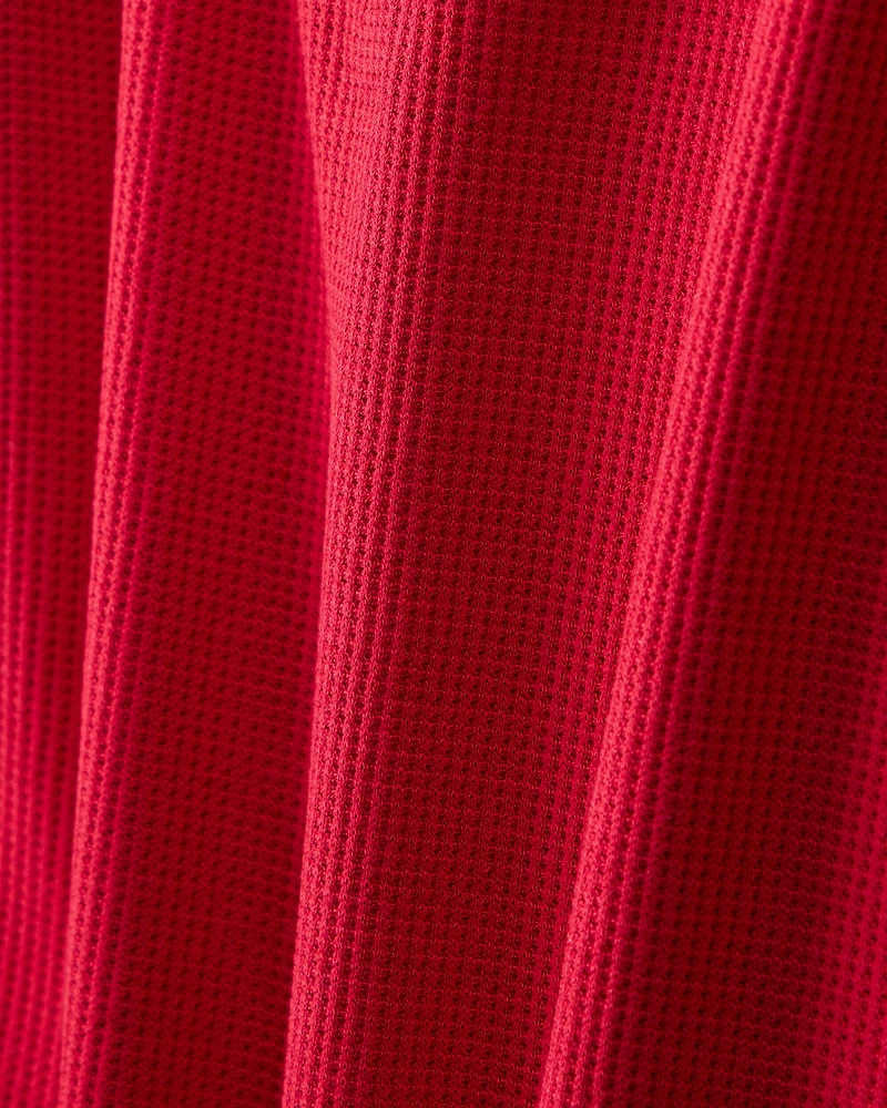 Kid Solid PurelySoft Long-Sleeve Snug Fit 2-Piece Pajamas - Red