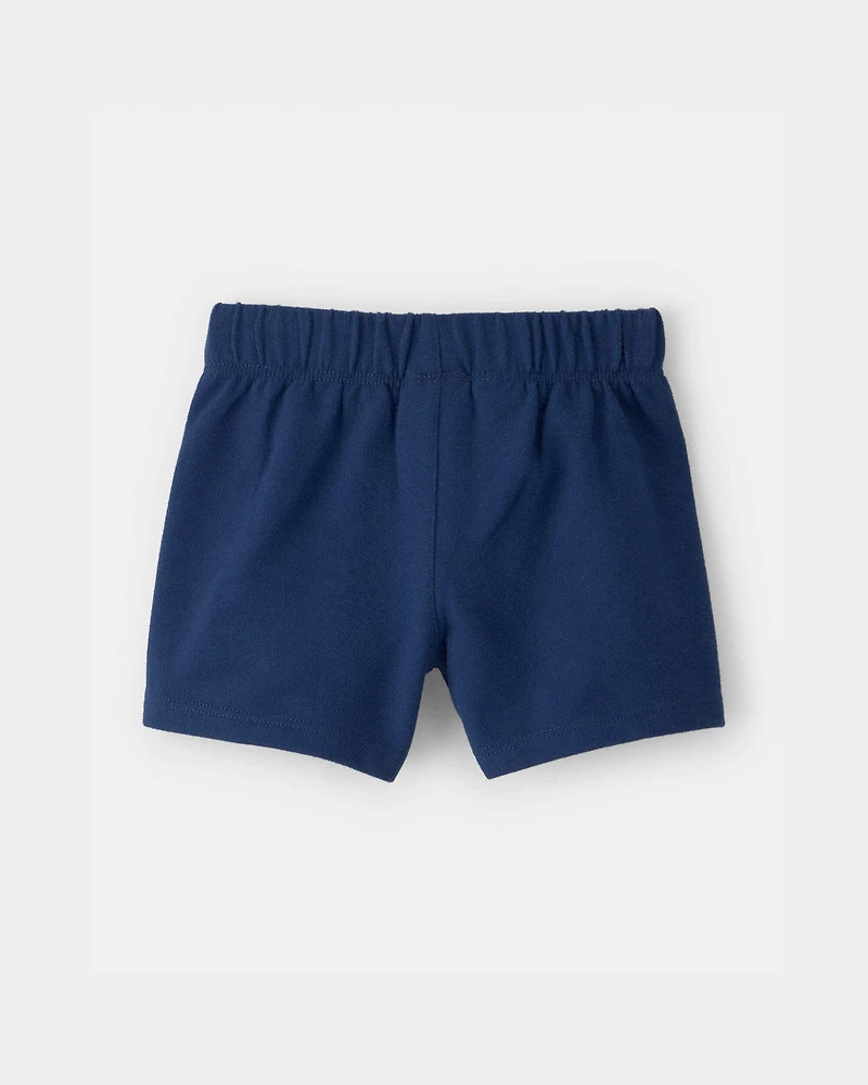 Baby Boy French Terry Shorts - Navy Blue