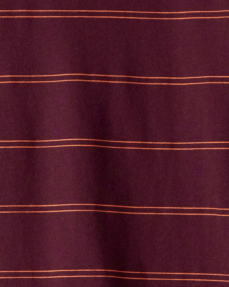 Boys Striped Long-Sleeve T-Shirt - Burgundy