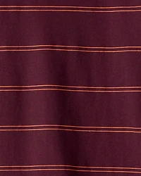 Boys Striped Long-Sleeve T-Shirt - Burgundy