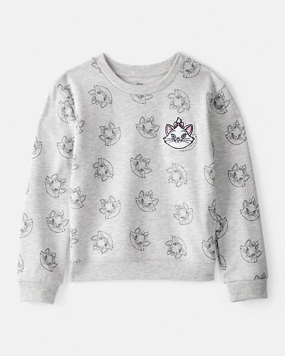 Girls Aristocats Marie Pullover Sweatshirt - Grey