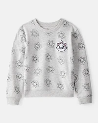 Girls Aristocats Marie Pullover Sweatshirt - Grey