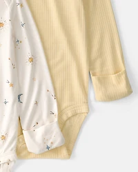 Baby 2-Pack Constellation PurelySoft Bodysuits - Yellow/Cream