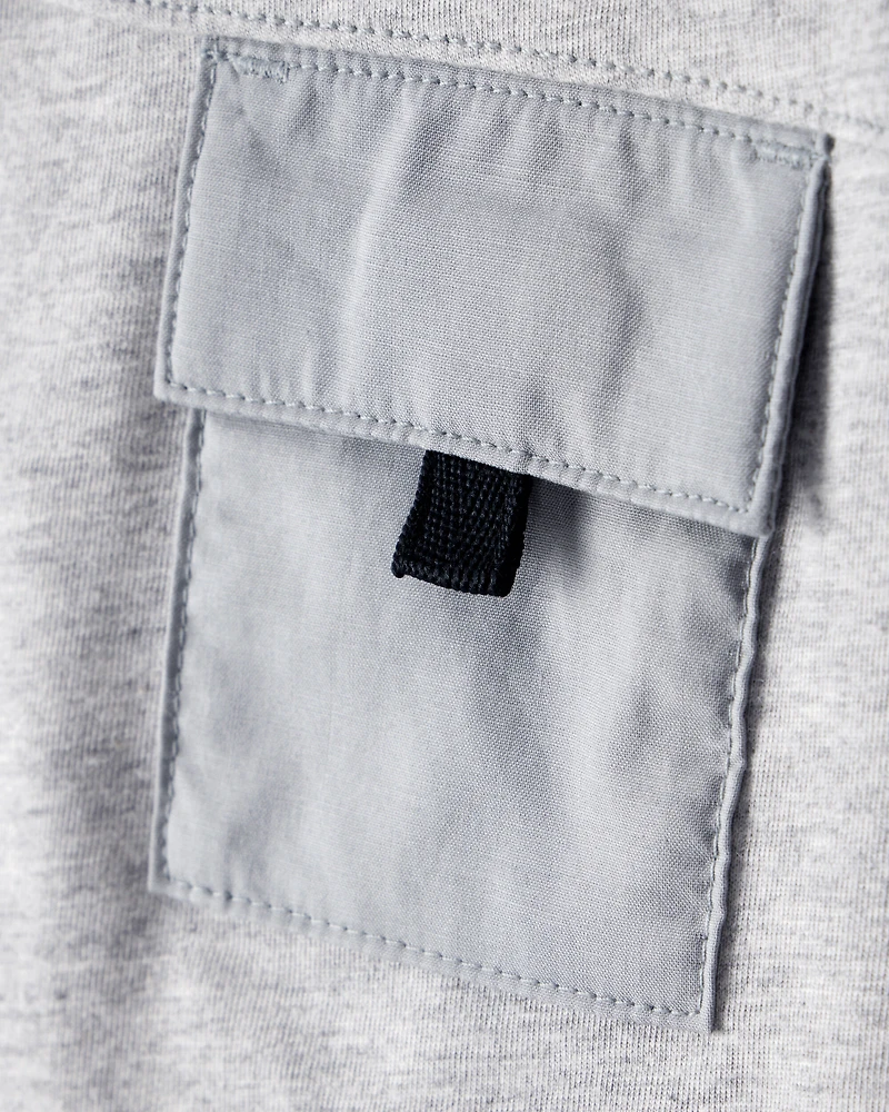 Baby Boy Short-Sleeve Pocket Tee - Grey
