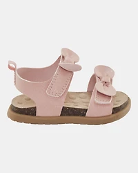 Baby Every Step® First Walker Bow Faux Cork Sandals - Pink