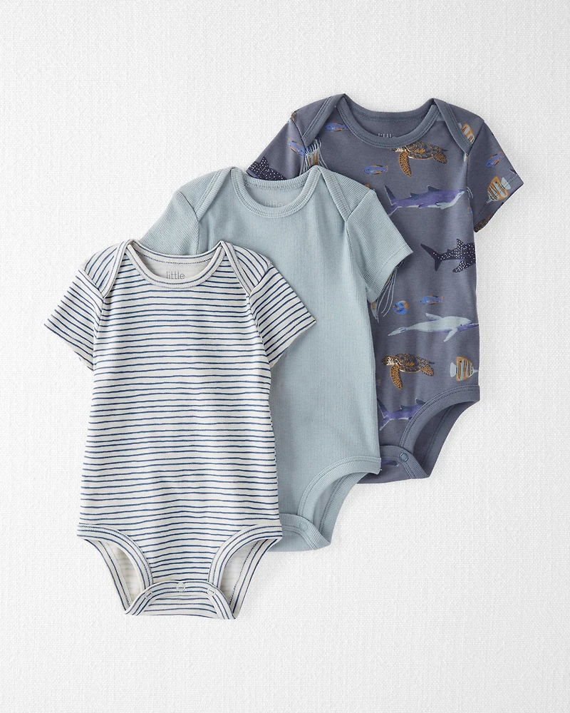 Baby 3-Pack Organic Cotton Rib Bodysuits