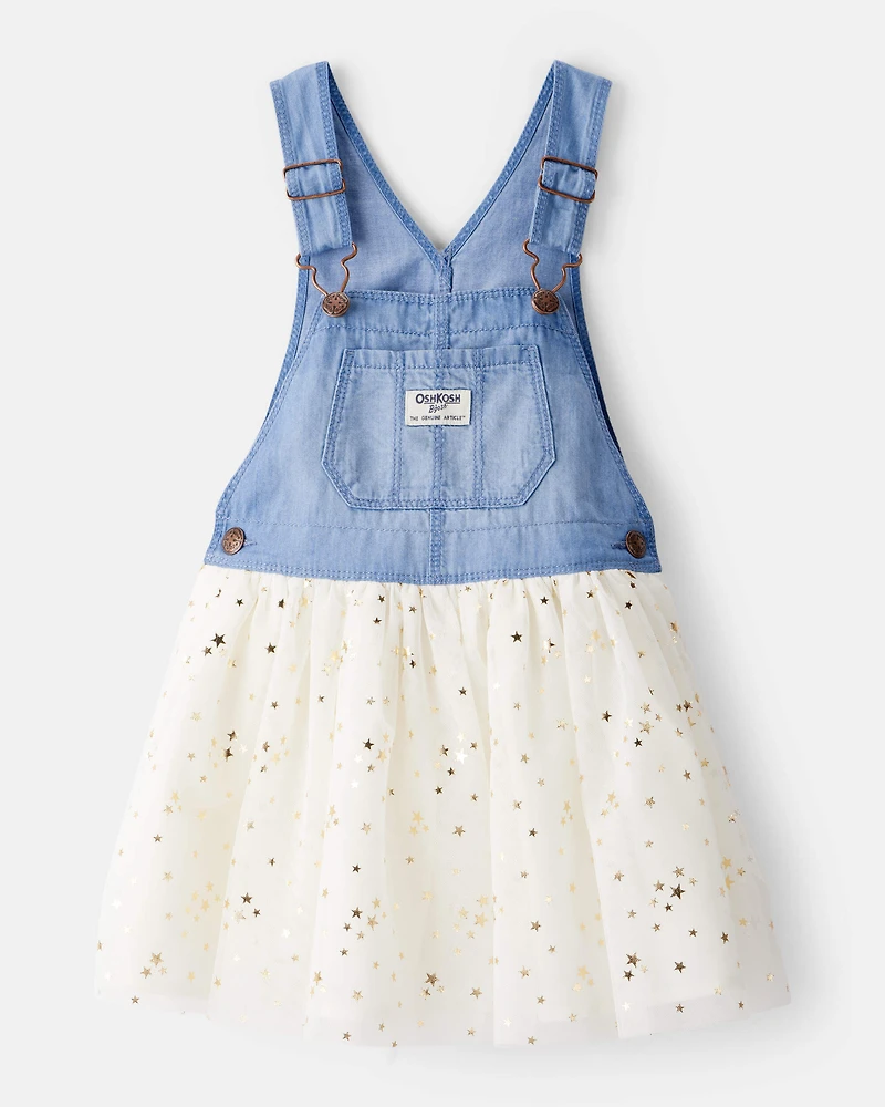 Toddler Girl Chambray Tulle Skirtall - Blue/Cream