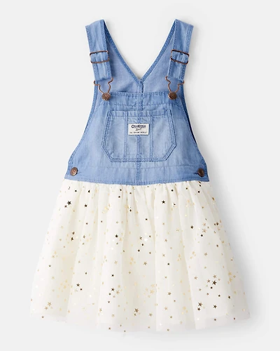 Toddler Girl Chambray Tulle Skirtall - Blue/Cream