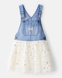 Toddler Girl Chambray Tulle Skirtall - Blue/Cream