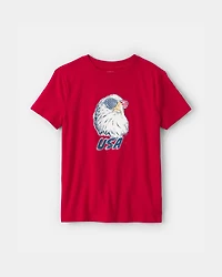 Kids Fourth Of July Eagle Graphic Tee - Red