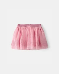 Toddler Girl Disney© Ariel Glitter Tulle Skort - Pink