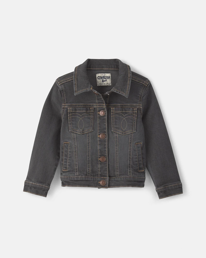 Toddler Girl Denim Jacket - Charcoal Wash